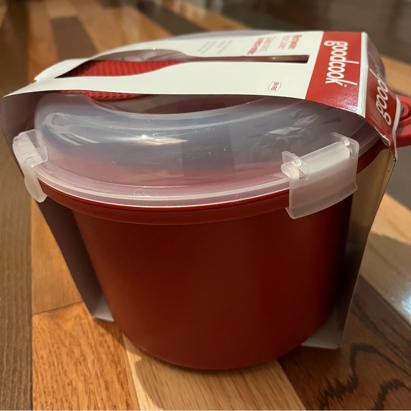 GoodCook Red Microwave Rice Steamer with Nonstick Rice Paddle - Picture 5 of 5